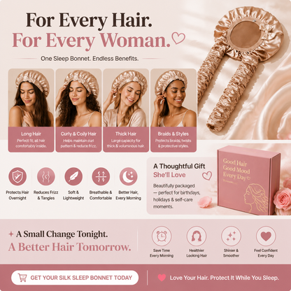 Luxury Satin Hair Bonnet | Wake Up With Smooth & Beautiful Hair