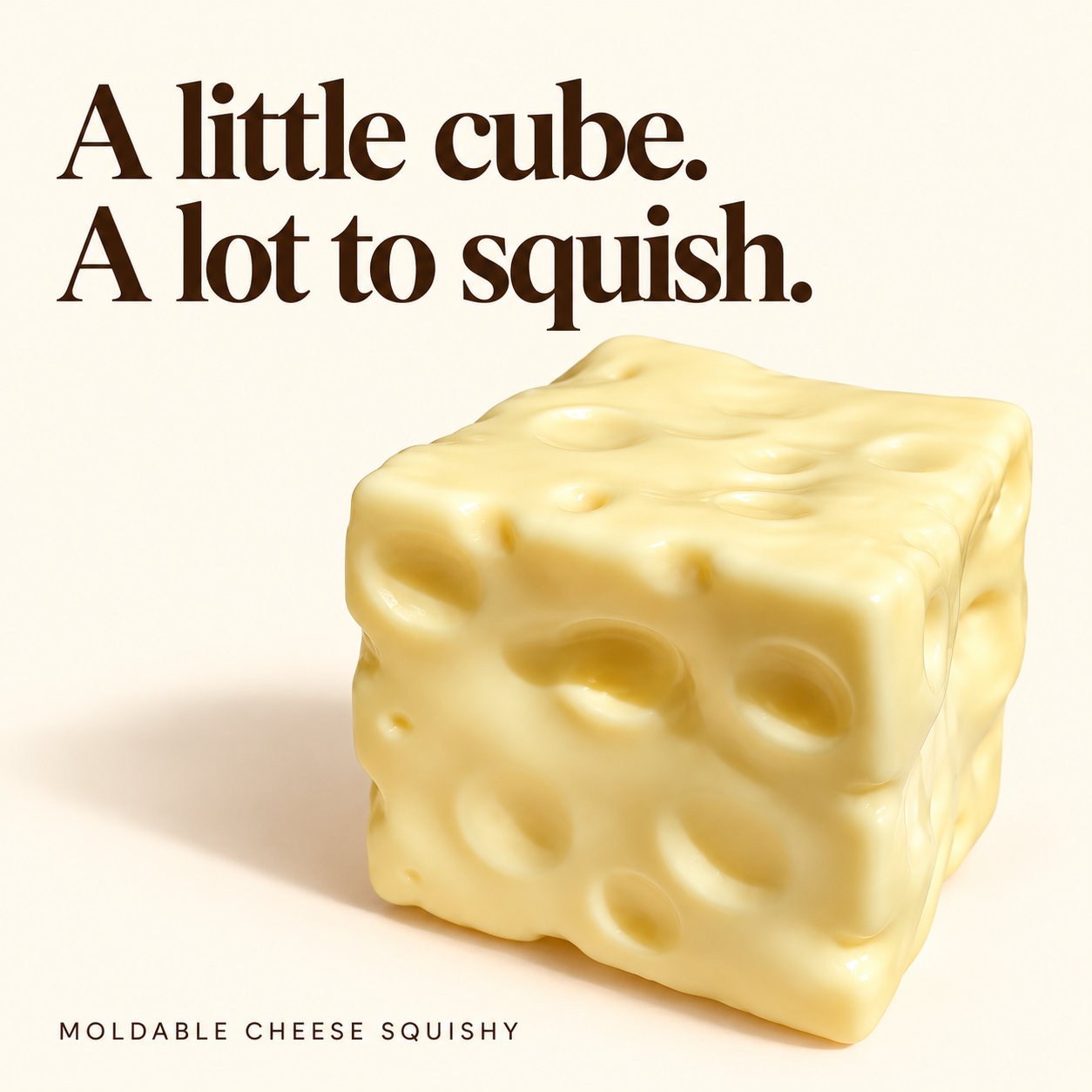 🧀✨ Moldable Cheese Cube Squishy Fidget Toy 🖐️💛 | No-Rebound TPR Sensory Squeeze for Desk Breaks, 4 Colors & 2 Sizes 🎁 product image
