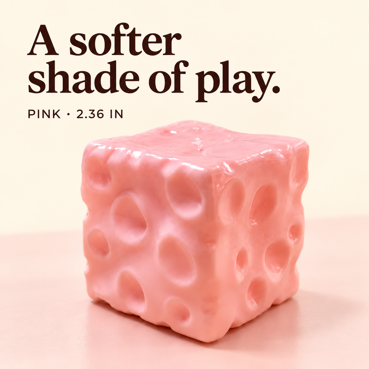 Pink 2.36 inch moldable cheese cube squishy