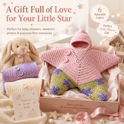 ✨ Baby Star Swaddle Blanket – The Cutest Newborn Photo Outfit & Baby Shower Gift
