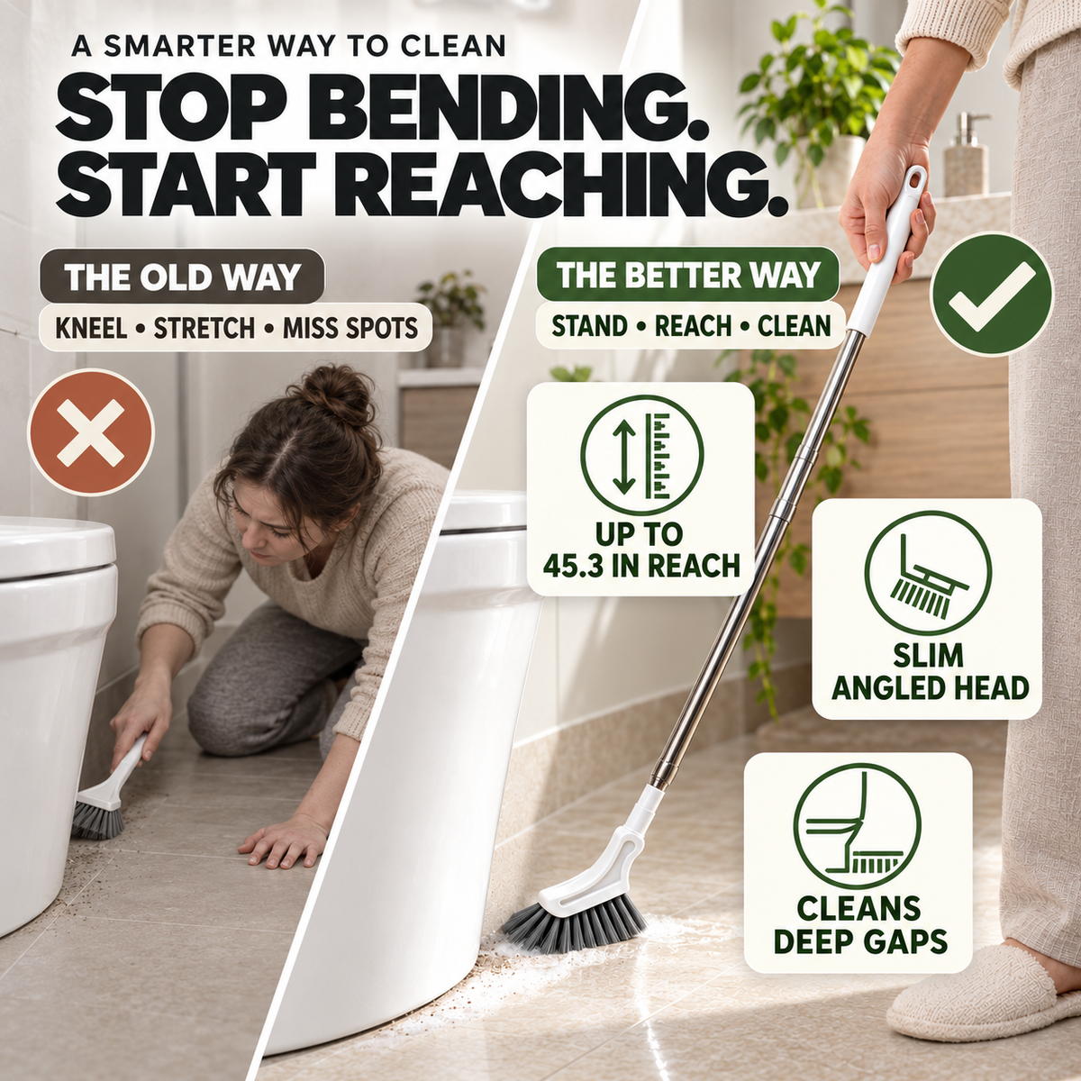 🧼 Telescopic Gap Cleaning Brush – Reach Every Hidden Corner