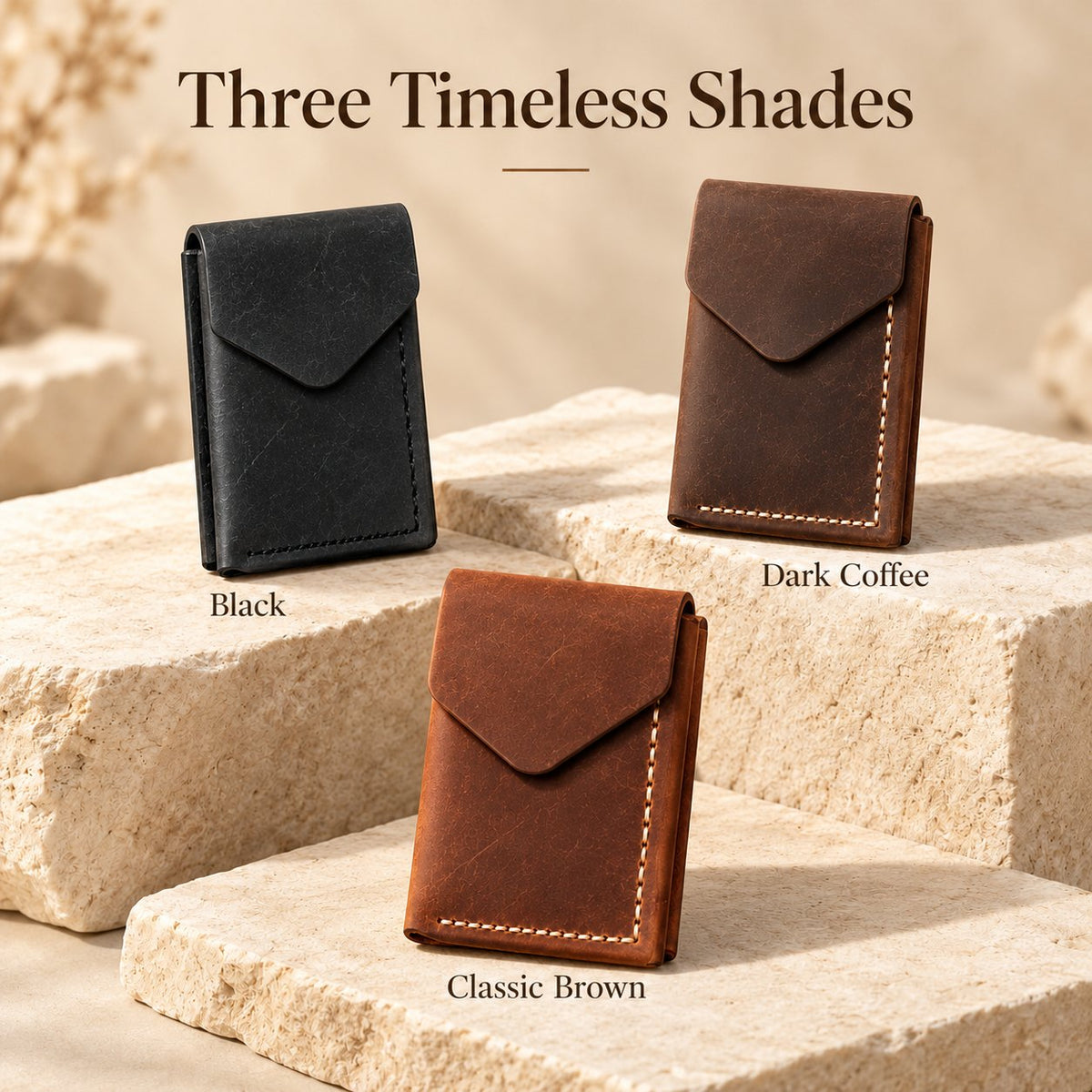 💰Handmade genuine leather wallet – Slim Magnetic Card & Cash Holder for Men💰