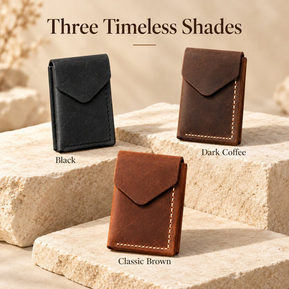 💰Handmade genuine leather wallet – Slim Magnetic Card & Cash Holder for Men💰