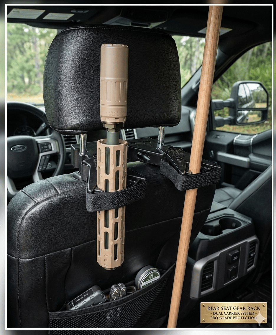 🚙 Rear-Seat Gear Organizer – Adjustable Dual-Position Headrest Storage Rack