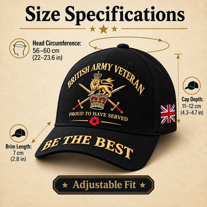 🎖️ British Army Veteran Cap – Proud to Have Served