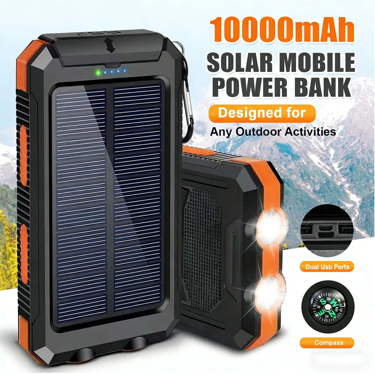 ⚡ SPECIAL OFFER | 30000mAh Solar Power Bank – High-Capacity Portable Charger for Outdoor Use