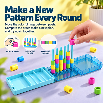 🌈 Rainbow Color Stacking Challenge – Dual-Base Game & Portable Version