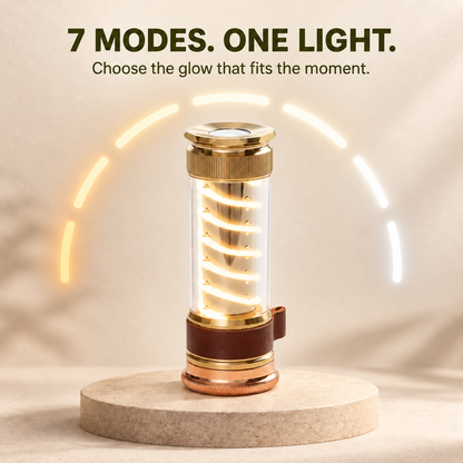 🏕️ Vintage 2-in-1 USB-C Rechargeable Camping Lantern & Flashlight – 7 Modes & Magnetic Base