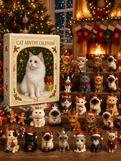🐱 2026 Cat Advent Calendar – 24 Cat Charms & Holiday Ornaments 🎄