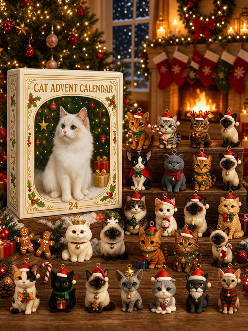 🐱 2026 Cat Advent Calendar – 24 Cat Charms & Holiday Ornaments 🎄
