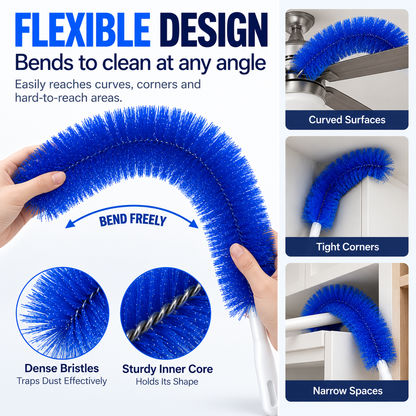 🧹 Flexible Deep-Cleaning Dust Duster – Bendable Brush for Fans, Vents & Hard-to-Reach Spaces