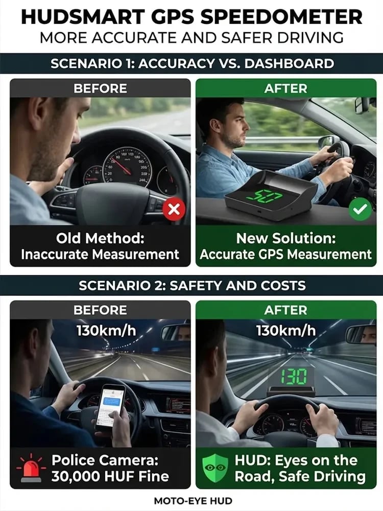 🚗 Smart AI HUD Head Up Display — Drive Safer With Real-Time Speed, Navigation & Road Alerts