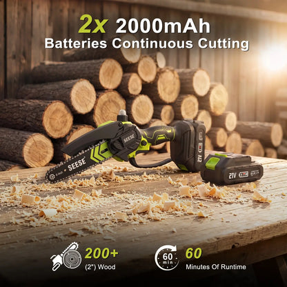 🔥 Limited Time 50% OFF | 6-Inch Mini Chainsaw – Powerful 21V Brushless Cordless Electric Saw with Auto Oiling, Safety Lock & Lightweight Design for Easy Wood Cutting