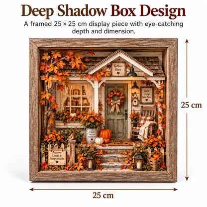 🍂 Vintage Autumn Porch Cottage DIY Shadow Box