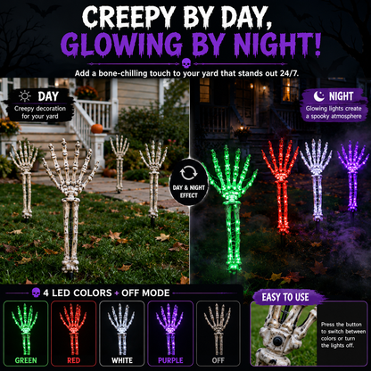 💀 Glowing Skeleton Hand Yard Lights – Turn Your Walkway Into a Haunted Graveyard