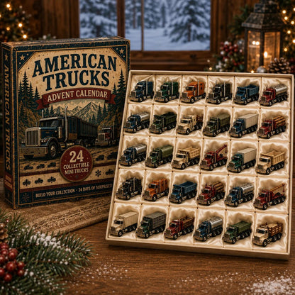 🔥HOT SALE 49% OFF🚚American Trucks Advent Calendar 2026 – 24 Days of Collectible Mini Truck Surprises, Acrylic Charms Blind Box