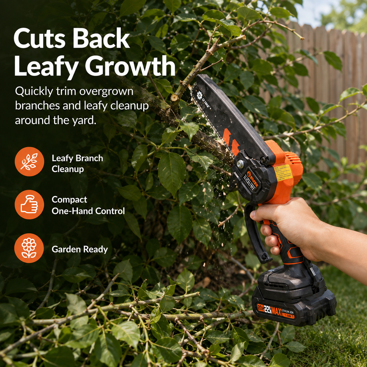🌿 Cordless Mini Chainsaw – One-Hand Electric Pruning Saw for Branches & Yard Work