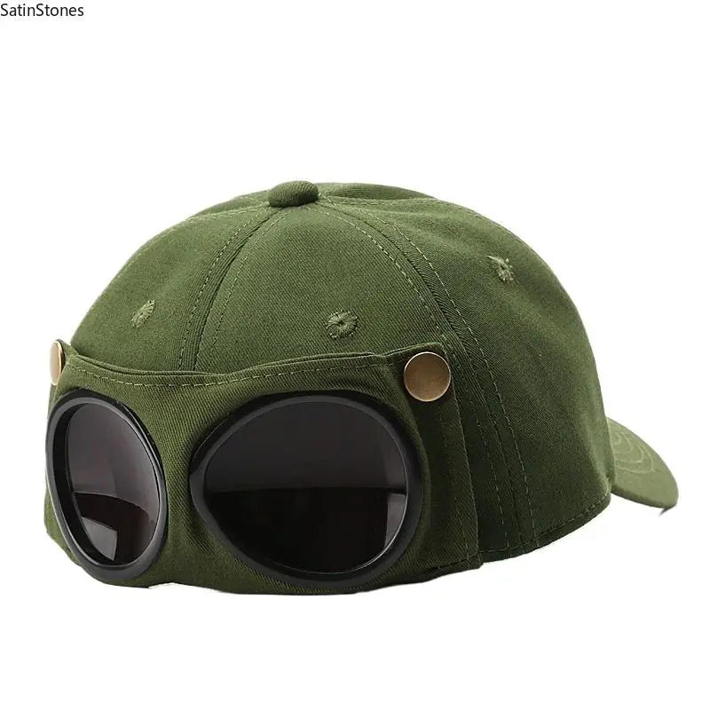 ✈️ Pilot-Inspired Baseball Cap🧢 Novelty Boater Hat with Built-In Shades – The Funniest Gift for Fishing & Boat Lovers（副本）