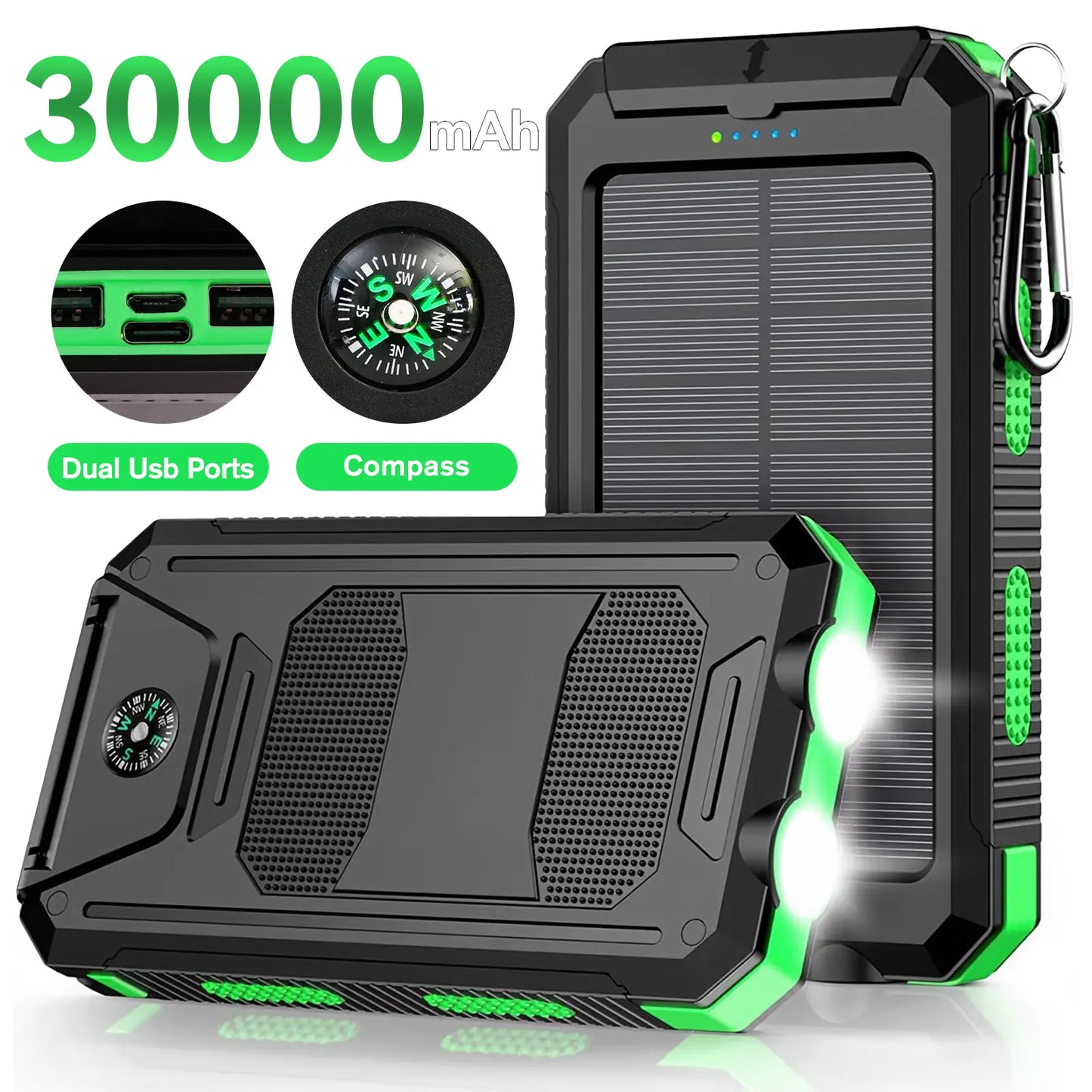 ⚡ SPECIAL OFFER | 30000mAh Solar Power Bank – High-Capacity Portable Charger for Outdoor Use