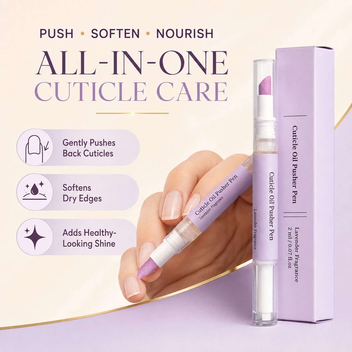 💅 2-in-1 Cuticle Oil Pusher Pen – Precision Nail Care Tool with Moisturizing Oil for Soft, Polished Cuticles
