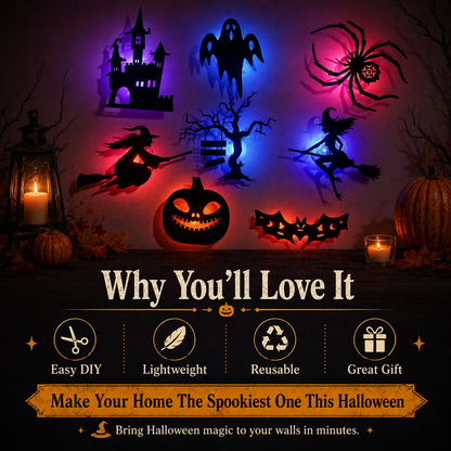 🎃 Halloween Shadow Wall Decor Kit | Create A Spooky Glow Anywhere