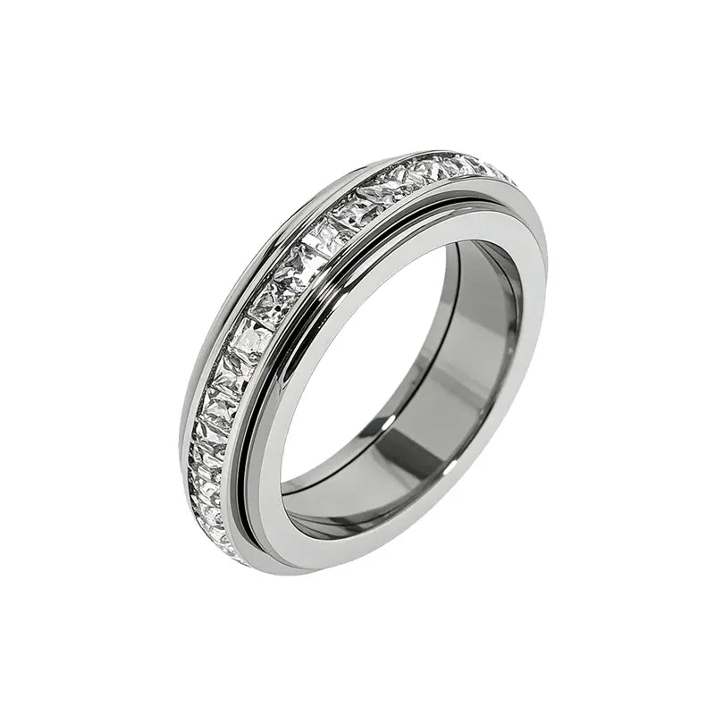 Anxiety Rings for Women and Men Titanium Steel Spinner Fidget Band Rings