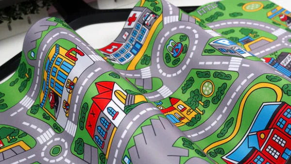 🛣️ Nostalgic Road Map Desk Mat – Retro City Mouse Pad