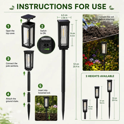 ☀️ SALE | 6-Pack Solar Pathway Lights Outdoor – IP65 Waterproof Warm White Garden Lights