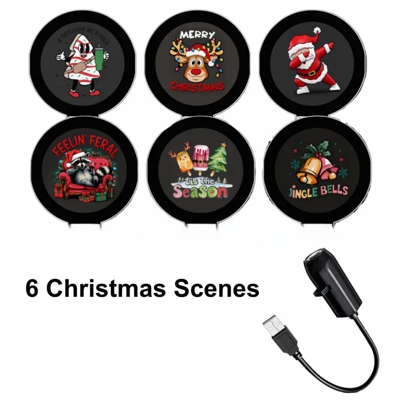 🎄 Christmas HD Projection Light – 6/10 Festive Scenes USB Holiday Projector