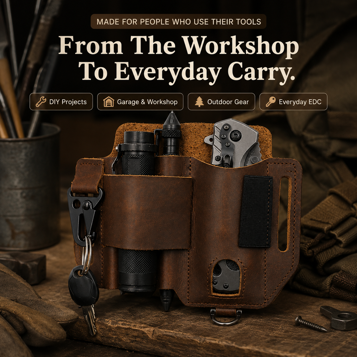 🧰 Leather EDC Belt Organizer
