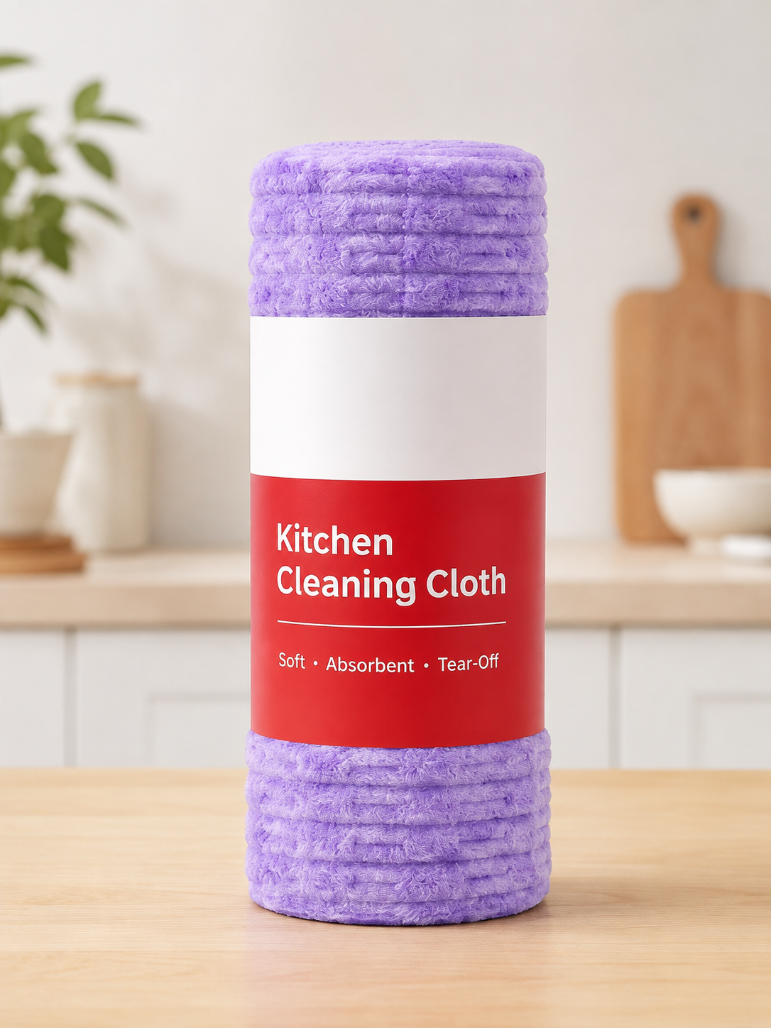 🍃 Bamboo Fiber Cleaning Cloth Roll – Thick Absorbent Tear-Off Kitchen Towels for Grease, Spills & Everyday Cleaning