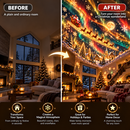 🎄 Magical Christmas Scene Projector – Transform Your Room into a Holiday Wonderland ✨