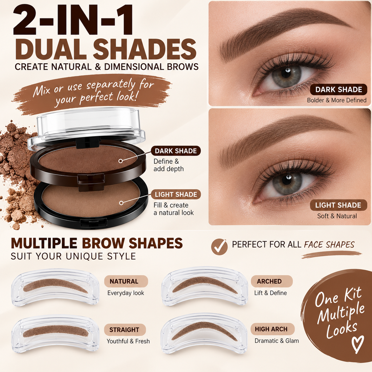 ✨ 10-Second Eyebrow Stamp Kit – Quick & Easy Brow Shaping for Beginners