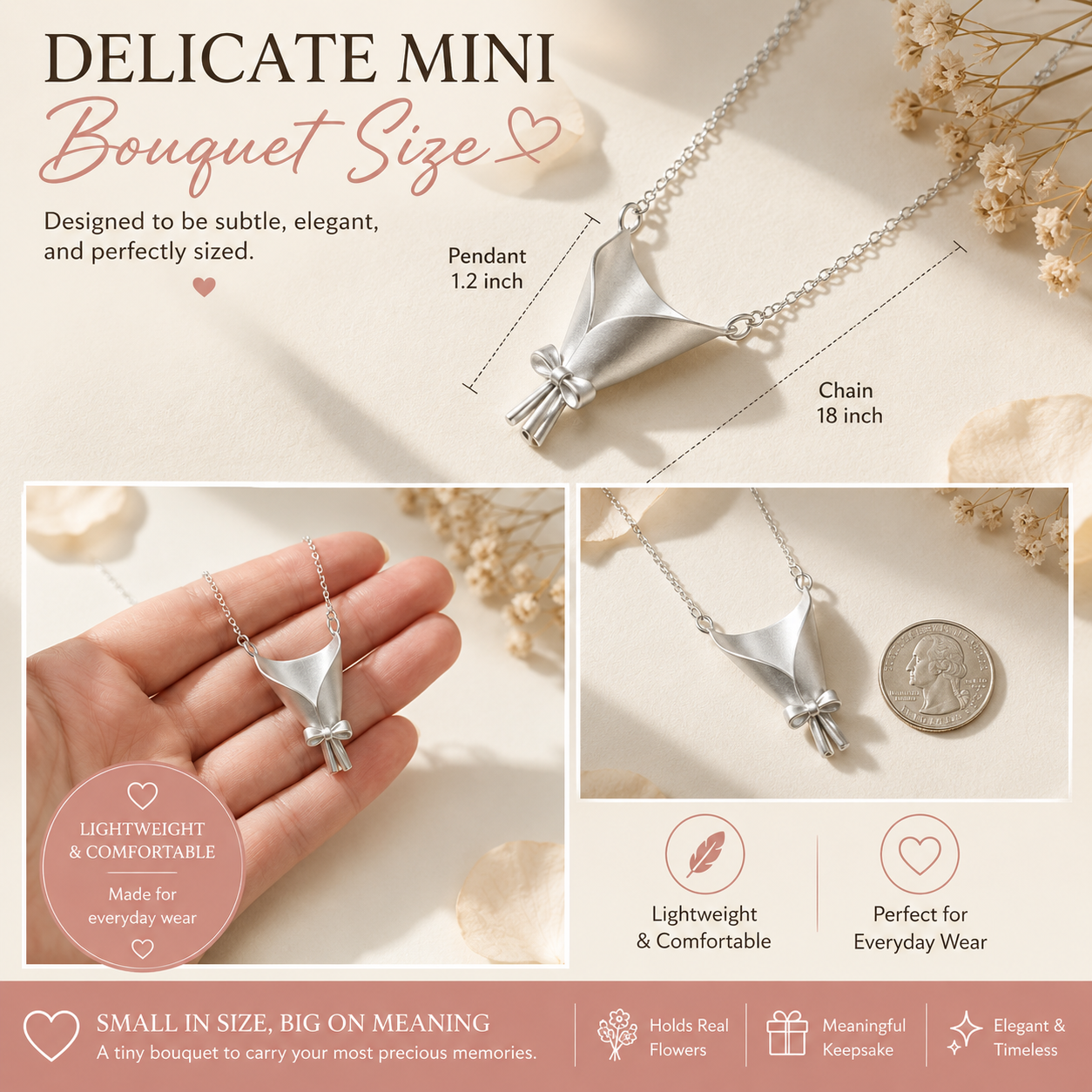 🌼 Real Flower Necklace Set | Wear Your Favorite Flowers Every Day