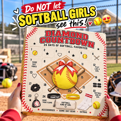 🥎 2026 Softball Girls Advent Calendar – 24 Days of Game-Day Surprises 🎁