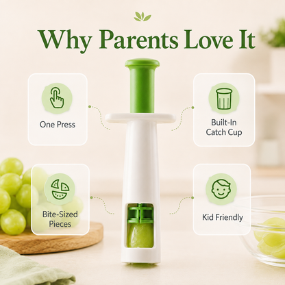 🍇 One-Press Fruit Cutter Make Perfect Bite-Sized Fruit Snacks In Seconds
