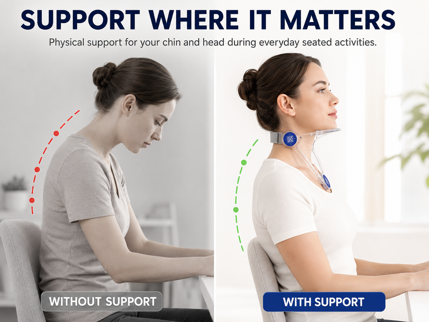 🧍 Adjustable Head & Neck Support Brace | Lightweight Chin Support Holder