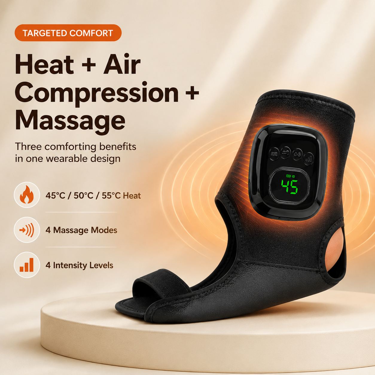 Heated Foot & Ankle Massager – Heat, Compression & Deep Relaxation