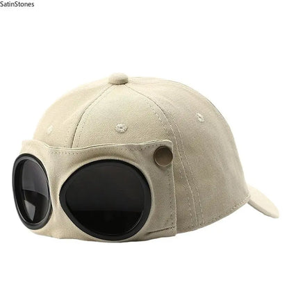 ✈️ Pilot-Inspired Baseball Cap🧢 Novelty Boater Hat with Built-In Shades – The Funniest Gift for Fishing & Boat Lovers（副本）