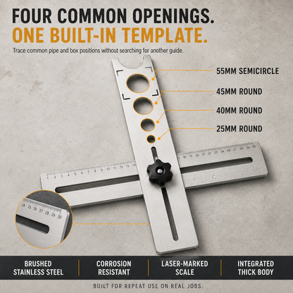 📐 Adjustable Tile Hole Positioning Ruler – Precise Multi-Hole Measuring & Marking Tool (40cm/60cm)