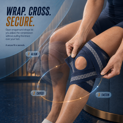 🦵 4-Spring Open-Patella Knee Brace – Adjustable Compression & Side Support