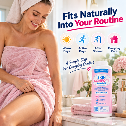 🌸 DryComfort™ Skin Comfort Powder – 💧 Daily Moisture & Friction Care