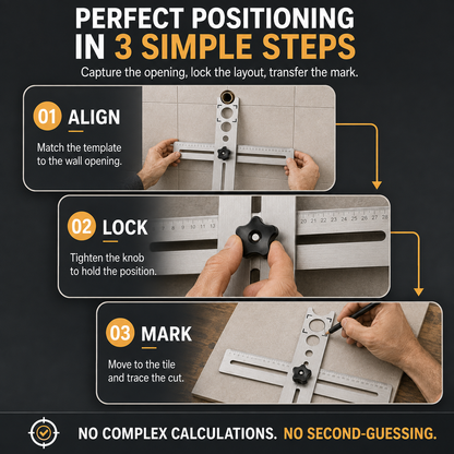 📐 Adjustable Tile Hole Positioning Ruler – Precise Multi-Hole Measuring & Marking Tool (40cm/60cm)