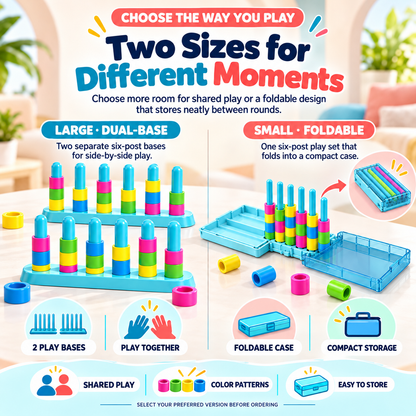 🌈 Rainbow Color Stacking Challenge – Dual-Base Game & Portable Version