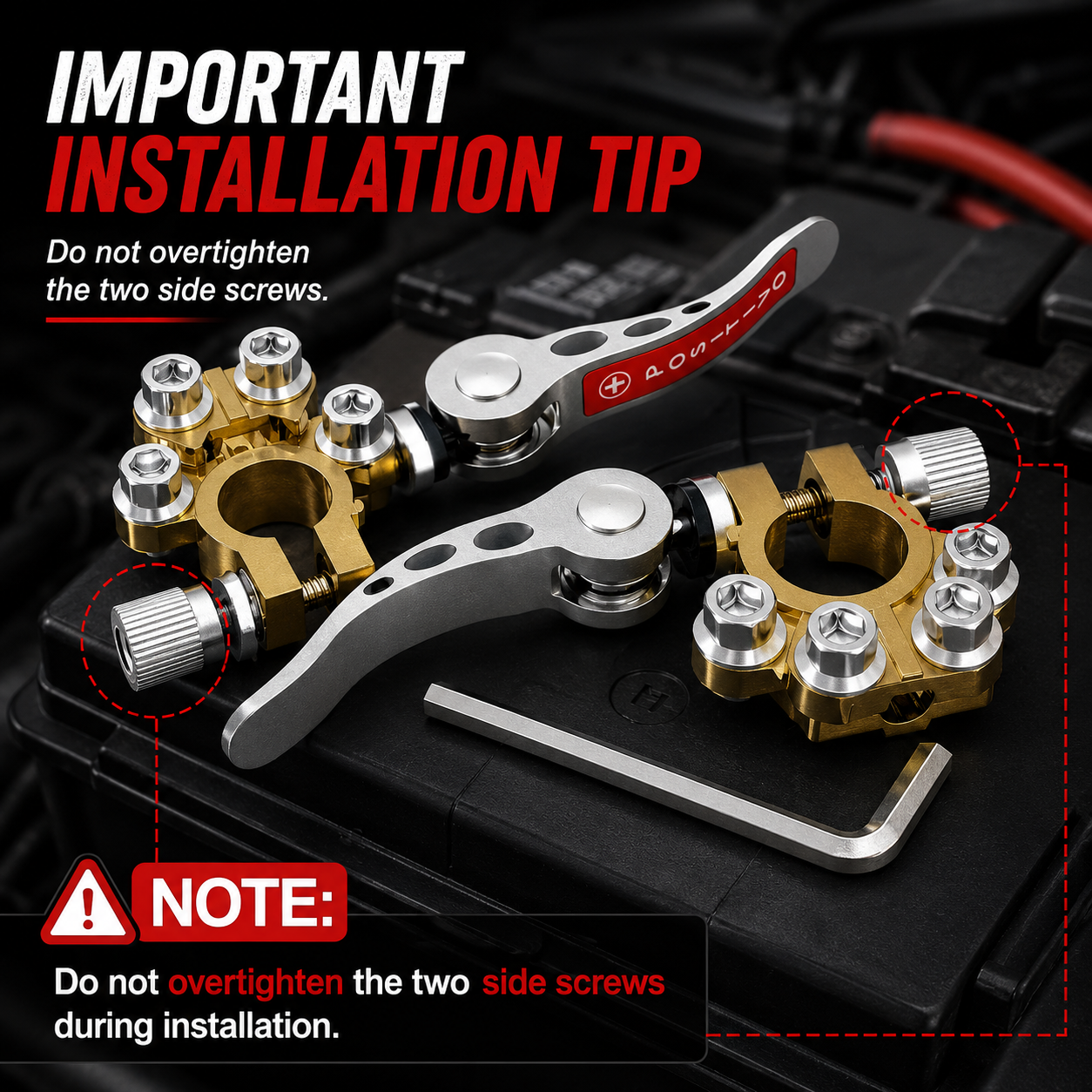 🔋 4-Way Battery Terminal Connectors | 12V & 24V Car & Truck Battery Clamps