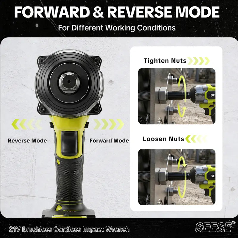 ⚡ 21V 3-in-1 Cordless Impact Wrench – 800N·m High Torque