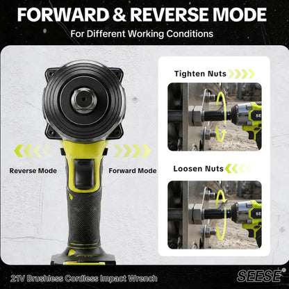 ⚡ 21V 3-in-1 Cordless Impact Wrench – 800N·m High Torque