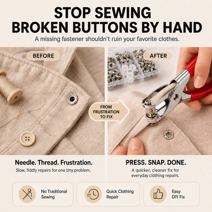 🧵 No-Sew Snap Button Pliers Kit | Quick Clothing Repair & DIY
