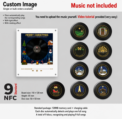 The Christmas Record That Plays Your Favorite Songs 🎄 – NFC Vinyl Music Display with LED & Rotating Disc