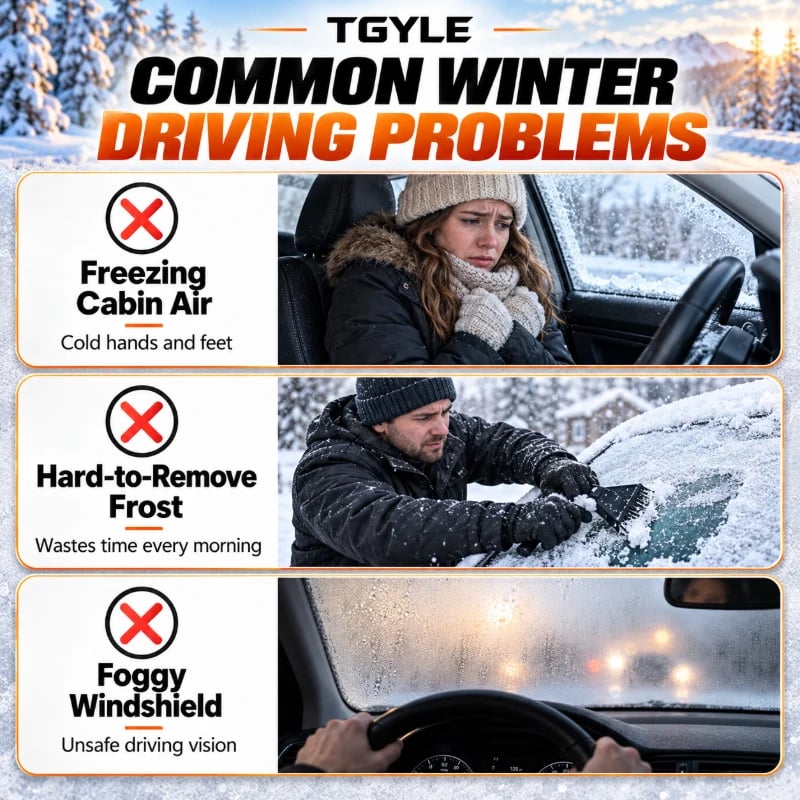 🔥HOT SALE🔥Portable Car Heater Defroster with 360-Degree Rotating Base